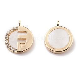 Natural Freshwater Shell Letter Charms&nbsp;BSHE-E028-09KCG