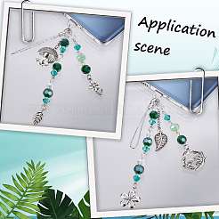 6Pcs 2 Styles Glass & Alloy Mobile Straps&nbsp;HJEW-SC0001-91