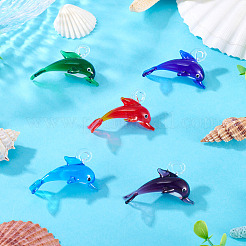 5Pcs 5 Colors Handmade Lampwork Pendants&nbsp;LAMP-TA0001-66