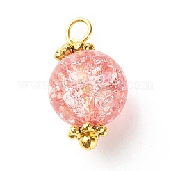 Electroplate Crackle Glass Bead Pendants&nbsp;PALLOY-JF01141