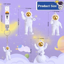 3Pcs Astronaut Keychain Cute Space Keychain for Backpack Wallet Car Keychain Decoration Children's Space Party Favors&nbsp;JX317A