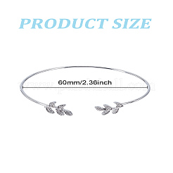 Leaf Alloy Cuff Bangles for Women&nbsp;BJEW-LP0004-29