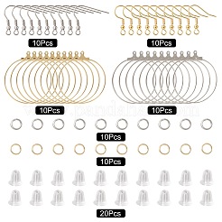 40Pcs 4 Styles 304 Stainless Steel Earring Hooks & Hoop Earring Findings&nbsp;STAS-CJ0002-38