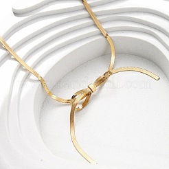 304 Stainless Steel Bowknot Pendant Necklaces for Women&nbsp;NJEW-K255-49G