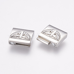 Tarnish Resistant 304 Stainless Steel Magnetic Clasps with Glue-in Ends&nbsp;STAS-G136-02P