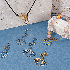 6Pcs 6 Styles 201 Stainless Steel Pendants&nbsp;STAS-FH0002-35