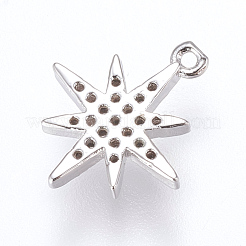Brass Micro Pave Cubic Zirconia Charms&nbsp;X-ZIRC-G116-09P