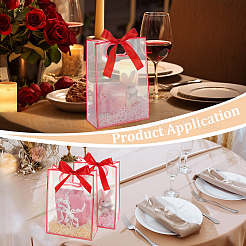 15Pcs Frosted Transparent Plastic Gift Bags with Hole Handle&nbsp;ABAG-UN0001-11