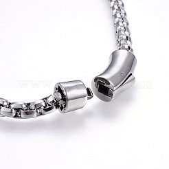 Non-Tarnish 304 Stainless Steel Box Chain Necklaces&nbsp;NJEW-H493-09P