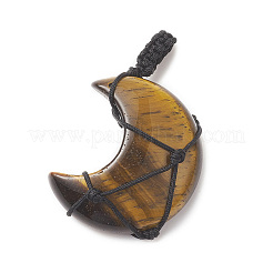 Nylon Cord Braided Natural & Synthetic Mixed Gemstone Pendants&nbsp;PALLOY-JF02044