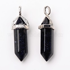Synthetic Blue Goldstone Pointed Pendants&nbsp;G-F295-03H