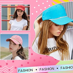 5Pcs Brass Paperclip Chains and Imitated Pearl Acrylic Beads Baseball Cap Chain&nbsp;HJEW-YW00097