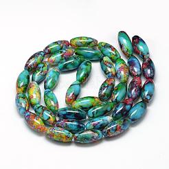 Baking Paint Glass Beads Strands&nbsp;DGLA-S115-22x10mm-S36