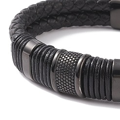 Leather Braided Cord Bracelets&nbsp;BJEW-E352-36B
