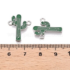 Rack Plating Alloy See Greem Enamel Connector Charms&nbsp;ENAM-N056-349P