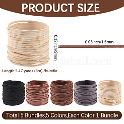 5 Bundles 5 Colors Flat Faux Suede Cord&nbsp;PURS-CL0001-46
