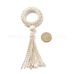 Ring Macrame Cotton Cord Pendant Decorations&nbsp;HJEW-JM00752