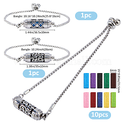2Bags 2 Styles Stainless Steel Slider Bracelets&nbsp;BJEW-FH0001-13
