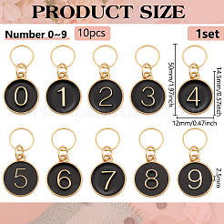 10Pcs Alloy Enamel Pendant Locking Stitch Markers&nbsp;HJEW-BC00081