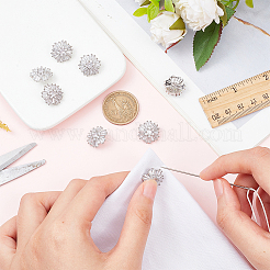 1-Hole Brass Micro Pave Clear Cubic Zirconia Shank Button&nbsp;BUTT-WR0001-07