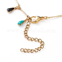 304 Stainless Steel Teardrop Charm Anklets&nbsp;AJEW-AN00385