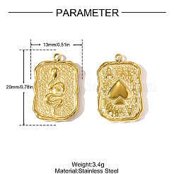 304 Stainless Steel Pendants&nbsp;STAS-OY010-73G