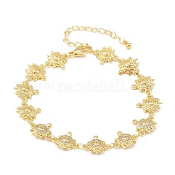 Brass Micro Pave Clear Cubic Zirconia Link Chain Bracelets for Women&nbsp;BJEW-A090-11B-G