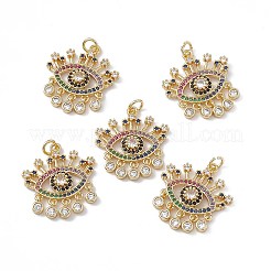 Brass Colorful Cubic Zirconia Pendants&nbsp;KK-E068-VA209-2