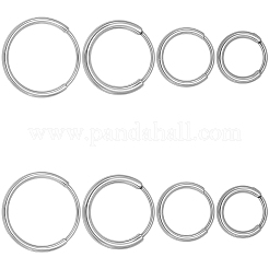 8Pcs 4 Styles Hypoallergenic F136 Implant Grade Pure Titanium Hoop Earrings&nbsp;EJEW-BBC0001-86