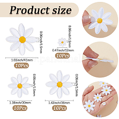40Pcs 4 Styles Polyester Embroider Thread Iron on/Sew On Patches&nbsp;PATC-CY0001-46