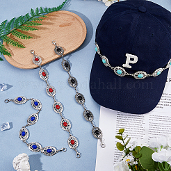 4Pcs Oval Synthetic Turquoise Link Baseball Cap Chain&nbsp;HJEW-HS00043