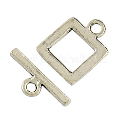 Square Tibetan Style Toggle Clasps&nbsp;TIBE-2036-AS-NR
