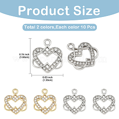 20Pcs 2 Colors Alloy Rhinestone Pendants&nbsp;FIND-YW0011-37