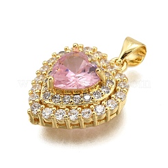 Brass Micro Pave Cubic Zirconia Pendants&nbsp;KK-K401-07B-02