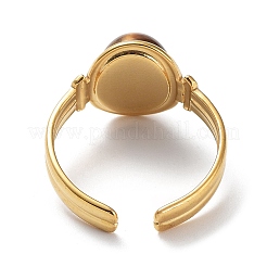 Natural Tiger Eye Oval Open Cuff Rings&nbsp;RJEW-Z024-01G