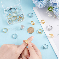 24Pcs 6 Style Adjustable 304 Stainless Steel Finger Rings Components&nbsp;STAS-AR0001-53