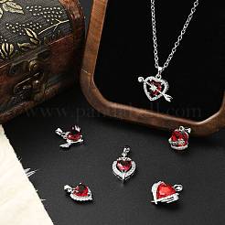6Pcs 6 Styles Brass Pave Cubic Zirconia Pendants&nbsp;KK-CJ0014-15