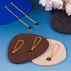 5Pcs 5 Style Flat Round with Letter Alloy Enamel Wine Glass Charms&nbsp;HJEW-TA0001-18