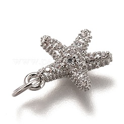 Brass Micro Pave Clear Cubic Zirconia Charms&nbsp;ZIRC-B002-64P