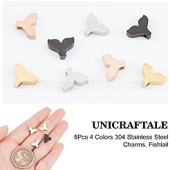8Pcs 4 Colors 304 Stainless Steel Charms Ion Plating(IP)&nbsp;STAS-UN0029-37