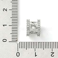 Rack Plating Brass Micro Pave Clear Cubic Zirconia European Beads&nbsp;KK-G501-07P