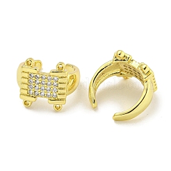 Brass Micro Pave Cubic Zirconia Cuff Earrings&nbsp;EJEW-C104-034G