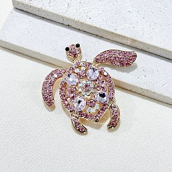 Tortoise Alloy Rhinestone Brooches for Backpack Clothes&nbsp;PW-WG63776-01-1