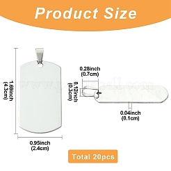 20Pcs 201 Stainless Steel Rounded Rectangle Stamping Blank Tag Pendants&nbsp;STAS-YW0003-22