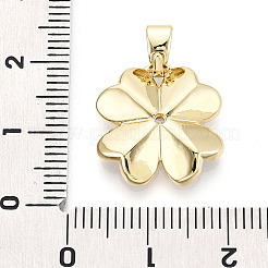 Brass Micro Pave Clear Cubic Zirconia Pendants&nbsp;KK-T080-15C-G