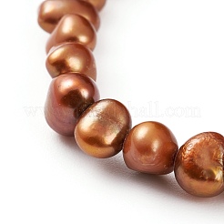 Dyed Natural Cultured Freshwater Pearl Beads Stretch Bracelets&nbsp;BJEW-JB05892