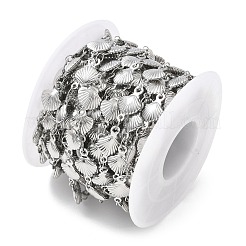 Rack Plating 304 Stainless Steel Shell Shape Link Chains&nbsp;CHS-N009-03P