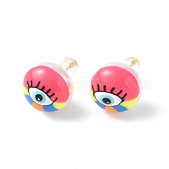 Natural Shell Eye Stud Earrings with Enamel&nbsp;EJEW-G334-05