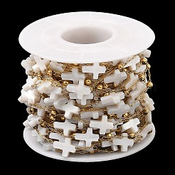 Cross Natural Shell Link Chains&nbsp;CHS-G028-05B-G
