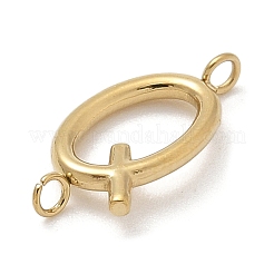 304 Stainless Steel Letter Connector Charms&nbsp;STAS-M108-01G-17